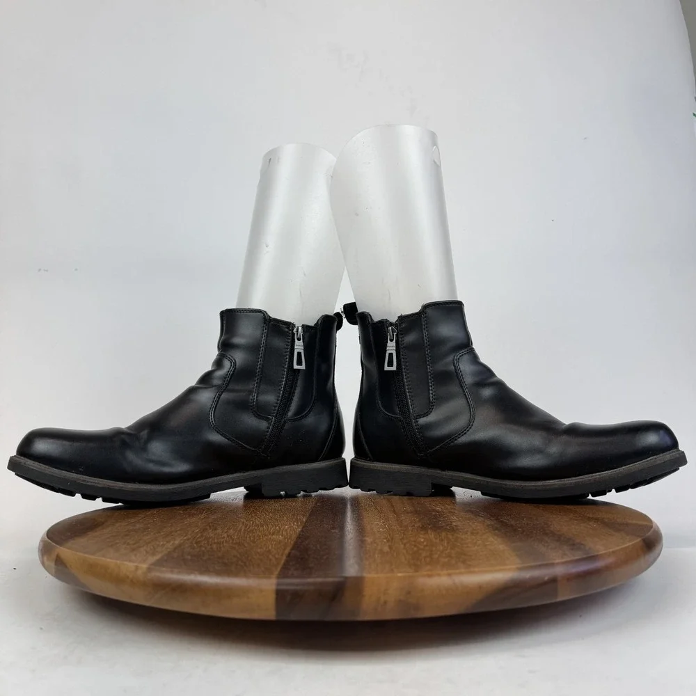 Mens Blondo Shadow Black Leather Waterproof Lined Chelsea Ankle‎ Boots Size 10.5